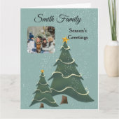 Carte Arbre lunaire bleu photo verte (Devant)