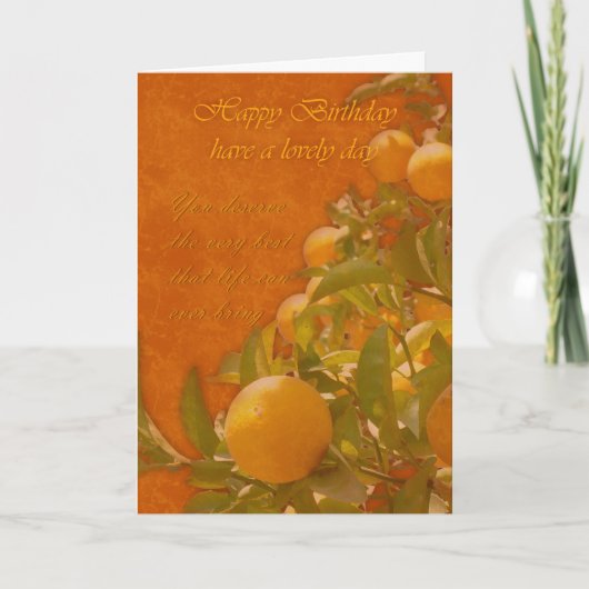 Carte Arbre orange espagnol de joyeux anniversaire, c (Devant)