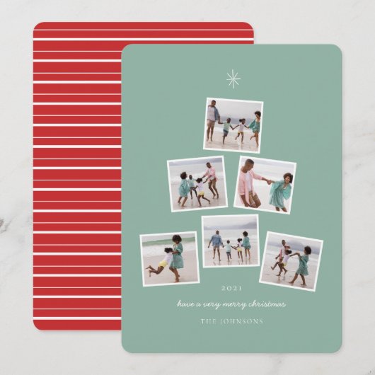 Carte Arbre photo de Noël (Devant / Derrière)