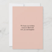 Carte Arbre photo de Noël| Pastel Pink | Joyeux Fêtes (Dos)