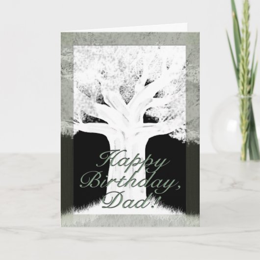 Carte Arbre Silhouette-Anniversaire (Devant)