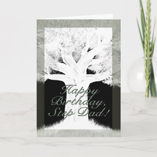 Carte Arbre Silhouette-Anniversaire (Devant)
