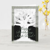 Carte Arbre Silhouette-Anniversaire (Fleur jaune)