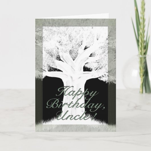 Carte Arbre Silhouette-Anniversaire (Devant)