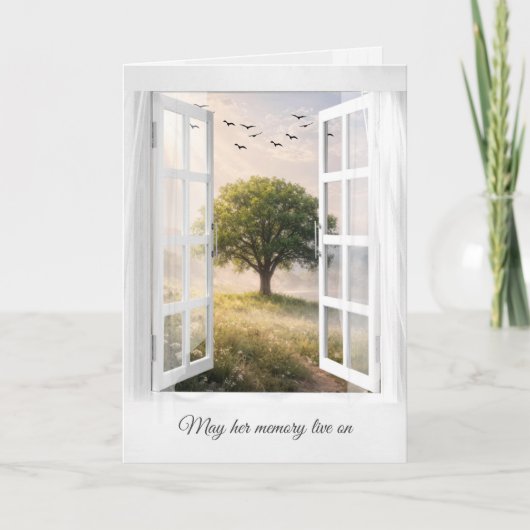 Carte Arbre solitaire de sympathie dans une fenêtre (Devant)