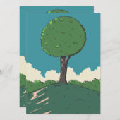 Carte Arbre sur une colline (Devant / Derrière)