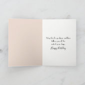 Carte Arbre vert solitaire d'anniversaire dans la brume (Intérieur)