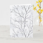 Carte Arbres blancs de Noël argentés (Fleur jaune)