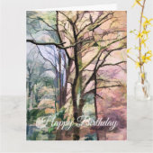 CARTE ARBRES D'AUTOMNE (Fleur jaune)