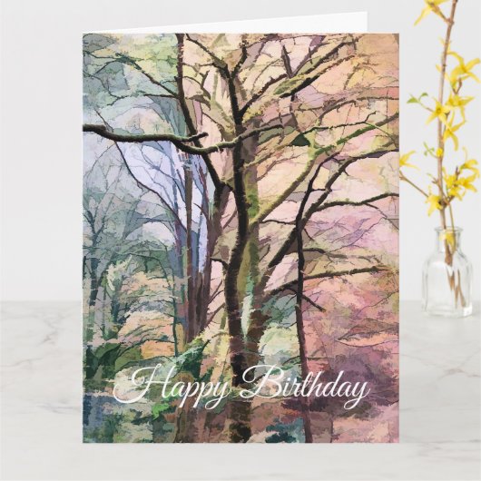 CARTE ARBRES D'AUTOMNE (Fleur jaune)