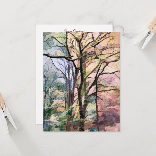 CARTE ARBRES D'AUTOMNE (Devant/Arrière en situation)