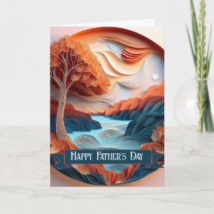 Carte Arbres de l'art de papier 3D Rivière Bonne fête de