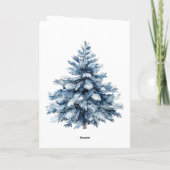 Carte Arbres de Noël bleu blanc (Dos)