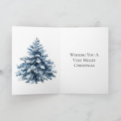 Carte Arbres de Noël bleu blanc (Intérieur)