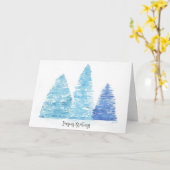 Carte Arbres de Noël bleus (Fleur jaune)