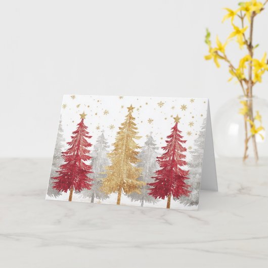 Carte Arbres de Noël de la Forêt d'argent et d'or (Fleur jaune)