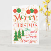 Carte Arbres de Noël et ornements pour Boss (Fleur jaune)