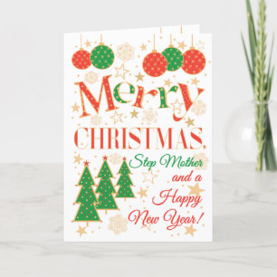 Carte Arbres de Noël et ornements pour la mère pas