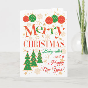 Carte Arbres de Noël et ornements pour les bébés