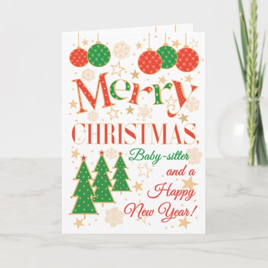 Carte Arbres de Noël et ornements pour les bébés (Devant)