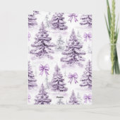 Carte Arbres de Noël Fillettes Violets & Rubans   (Dos)