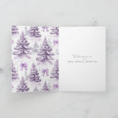Carte Arbres de Noël Fillettes Violets & Rubans   (Intérieur)