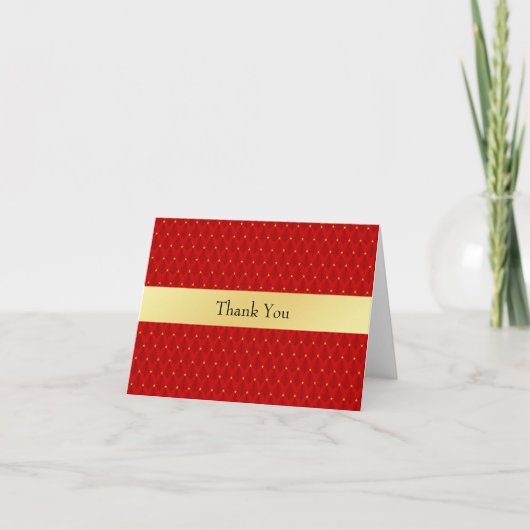 Carte Arbres de Noël Merci Rouge et Or (Devant)