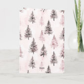 Carte Arbres de Noël Rose Poudré (Dos)