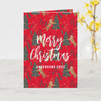 Arbres de Noël & tigres motif Rouge arrière - plan