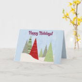 Carte Arbres édifiables en hiver Noël Joyuses Fêtes (Fleur jaune)