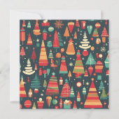 Carte Arbres et décorations de Noël de style rétro (Devant)
