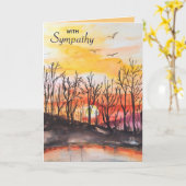 Carte Arbres et oiseaux modifiables au coucher du soleil (Fleur jaune)