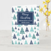 Carte Arbres modernes de Noël en couple (Fleur jaune)