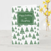 Carte Arbres modernes Joyeux anniversaire à Noël (Fleur jaune)