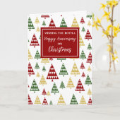 Carte Arbres modernes Joyeux anniversaire de Noël (Fleur jaune)