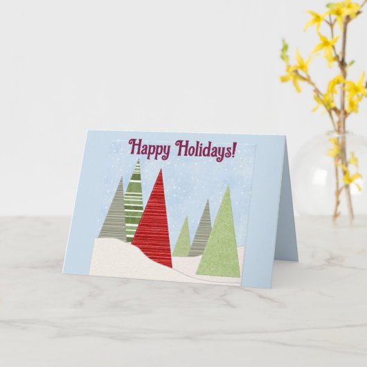 Carte Arbres modifiables en hiver Noël Joyeux jours féri (Fleur jaune)