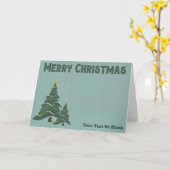 Carte Arbres vintages de Noël (Fleur jaune)