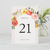 Carte Arc Automne Floral Mariage de automne Numéro de ta (Debout devant)