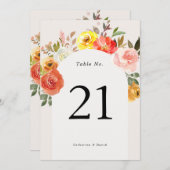 Carte Arc Automne Floral Mariage de automne Numéro de ta (Devant / Derrière)