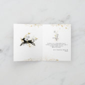 Carte Arc Boho Gold & Black Floral Photo Noël (Intérieur)