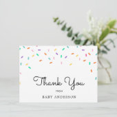 Carte Arc en arc-en-ciel arrose le Merci bébé (Debout devant)