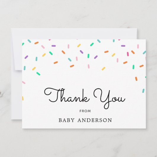 Carte Arc en arc-en-ciel arrose le Merci bébé (Devant)