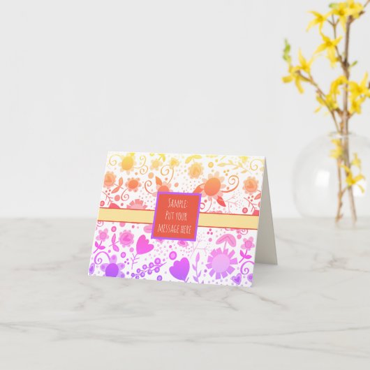 Carte Arc en arc-en-ciel Fun Inspirivity Floral Custom (Fleur jaune)