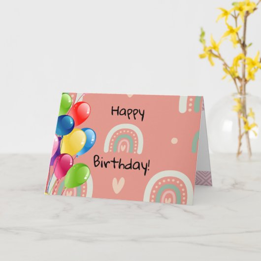 Carte Arc-en-ciel  (Fleur jaune)