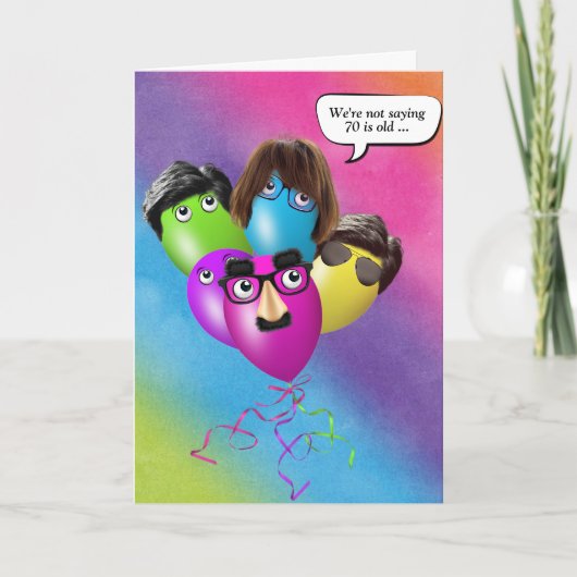 Carte Arc-en-ciel 70e ballons d'anniversaire du groupe (Devant)