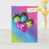 Carte Arc-en-ciel 70e ballons d'anniversaire du groupe (Fleur jaune)