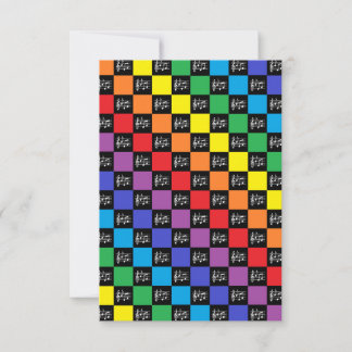 Carte Arc-en-ciel à carreaux Noir et Notes de Musique
