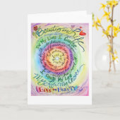 Carte Arc-en-Ciel arrondie Beauté in Life (Fleur jaune)