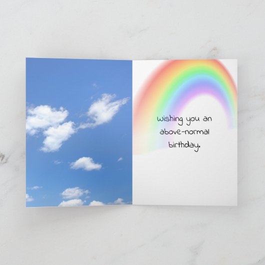 Carte Arc-en-ciel Ballons d'anniversaire avec visage amu (Intérieur)