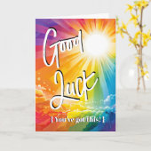 Carte Arc-en-ciel : Bonne chance Vous avez cet examen ! (Fleur jaune)